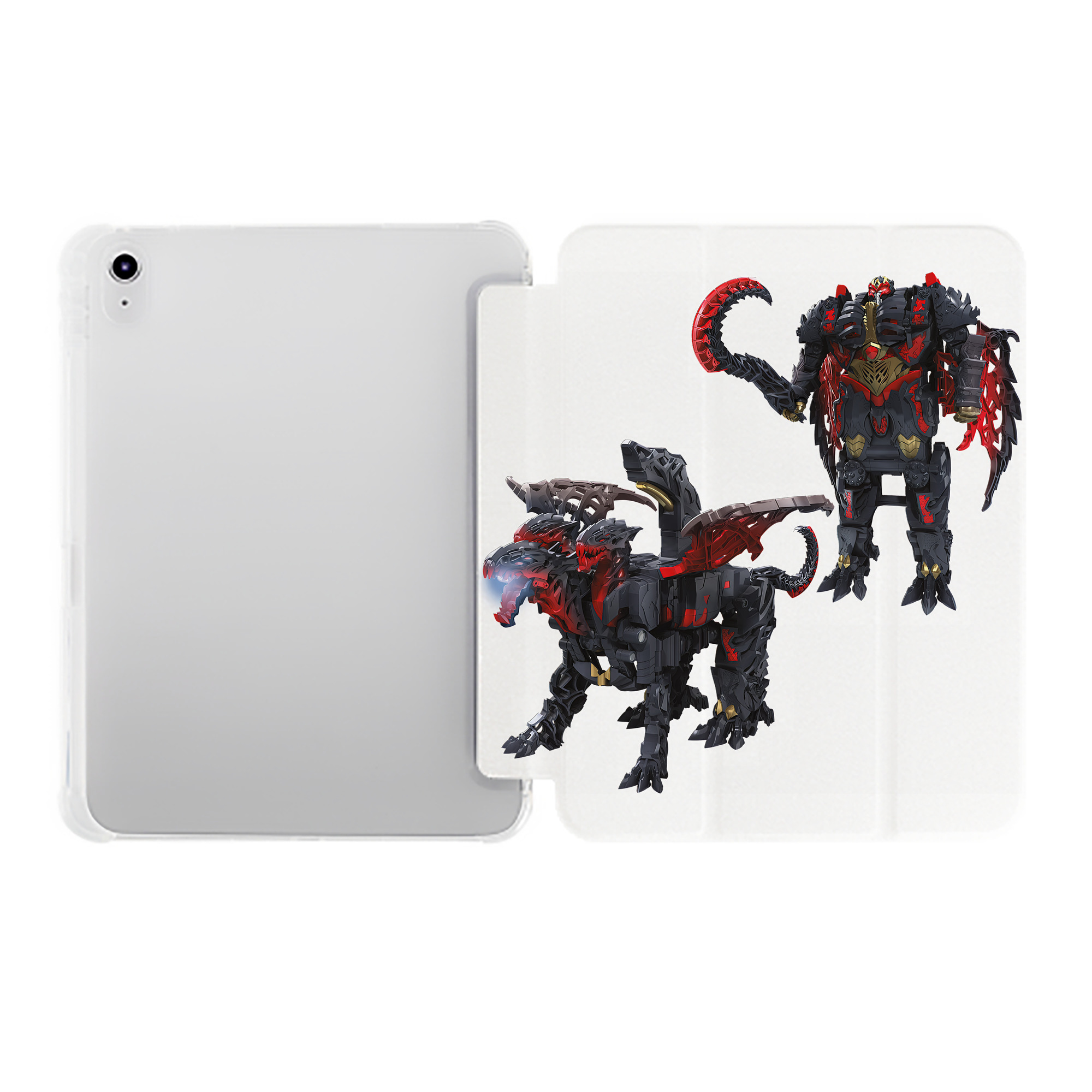 （画像用） Transformers トランスフォーマー IPad ケース ペン収納付き 三つ折りスタンド PUレザー×シリコン 対応機種9.5/10.5/10.9インチ